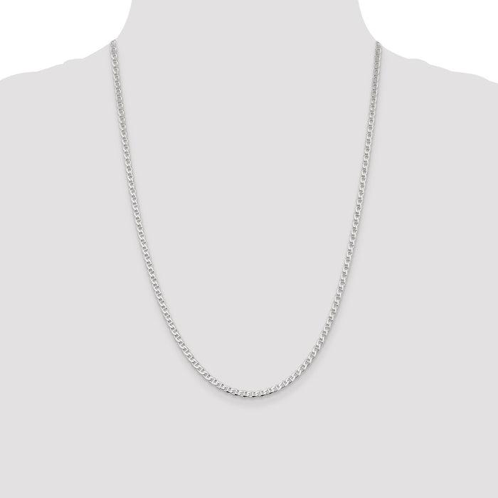 Buy Stylish Sterling Silver 3.15mm Double Curb Flat Anchor Chain | Luxury Value-4