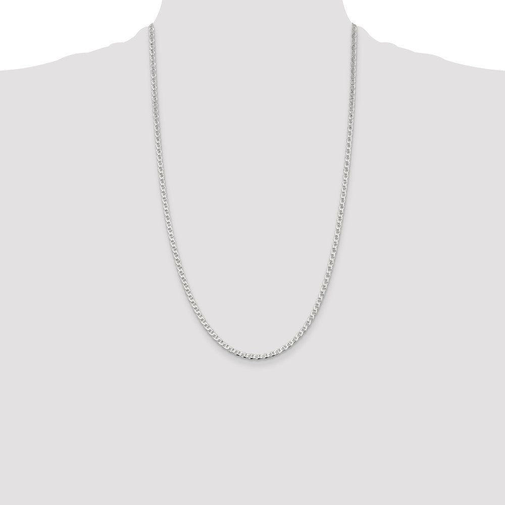 Buy Stylish 3.15mm Sterling Silver Double Curb Flat Anchor Chain, Affordable Price