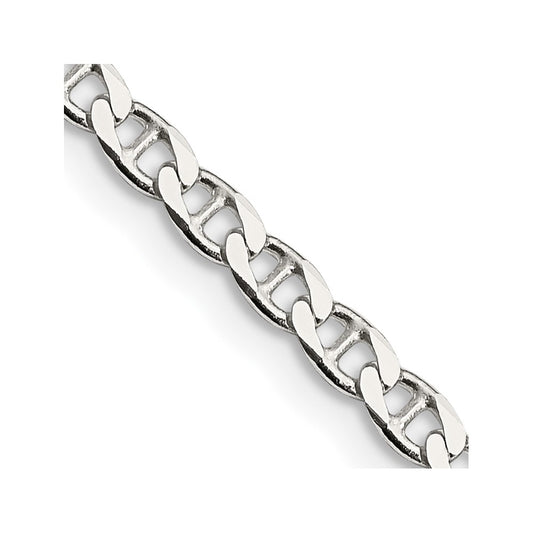 Buy Stylish 3.15mm Sterling Silver Double Curb Flat Anchor Chain, Affordable Price