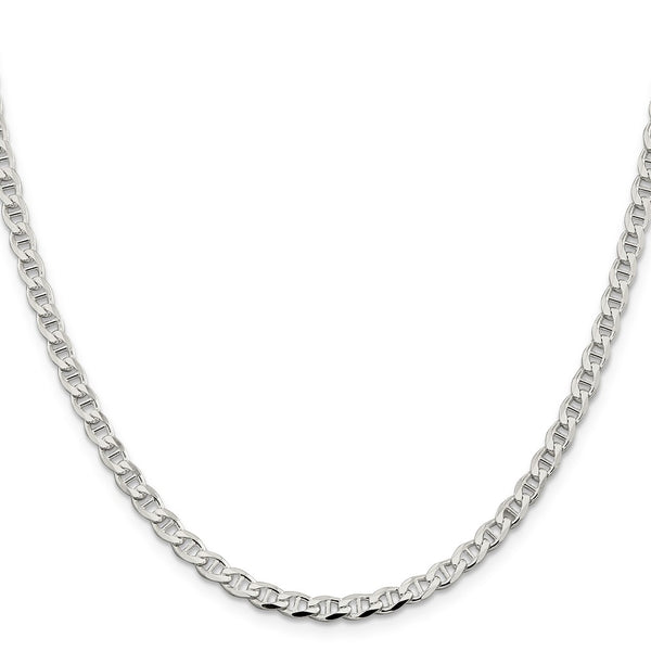4.0mm Sterling Silver Double Cut Anchor Curb Chain