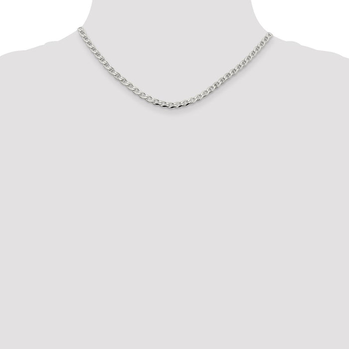 High-Quality 4.0mm Sterling Silver Double Curb Anchor Chain - Affordable Price-4