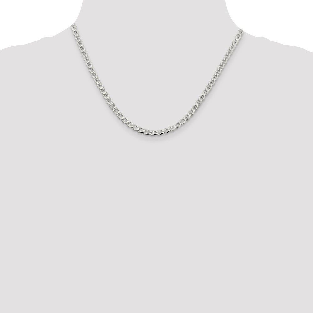 Exclusive 4.0mm Sterling Silver Double Cut Anchor Curb Chain - Stylish Value!