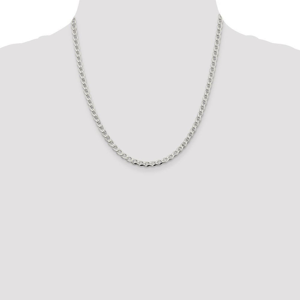 Buy Stylish 4.0mm Sterling Silver Diamond-Cut Anchor Curb Chain - Luxury Value!