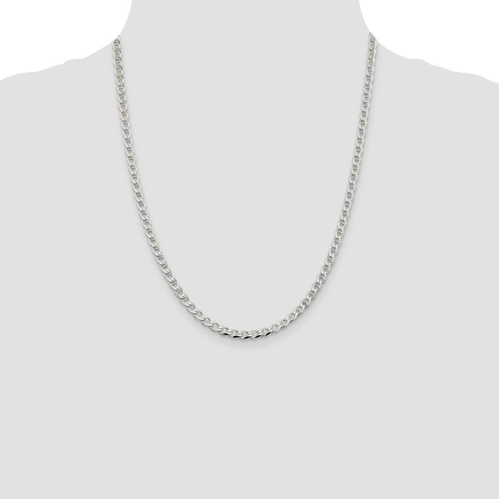 Buy Stylish Sterling Silver 4.0mm Double Cut Flat Anchor Curb Chain