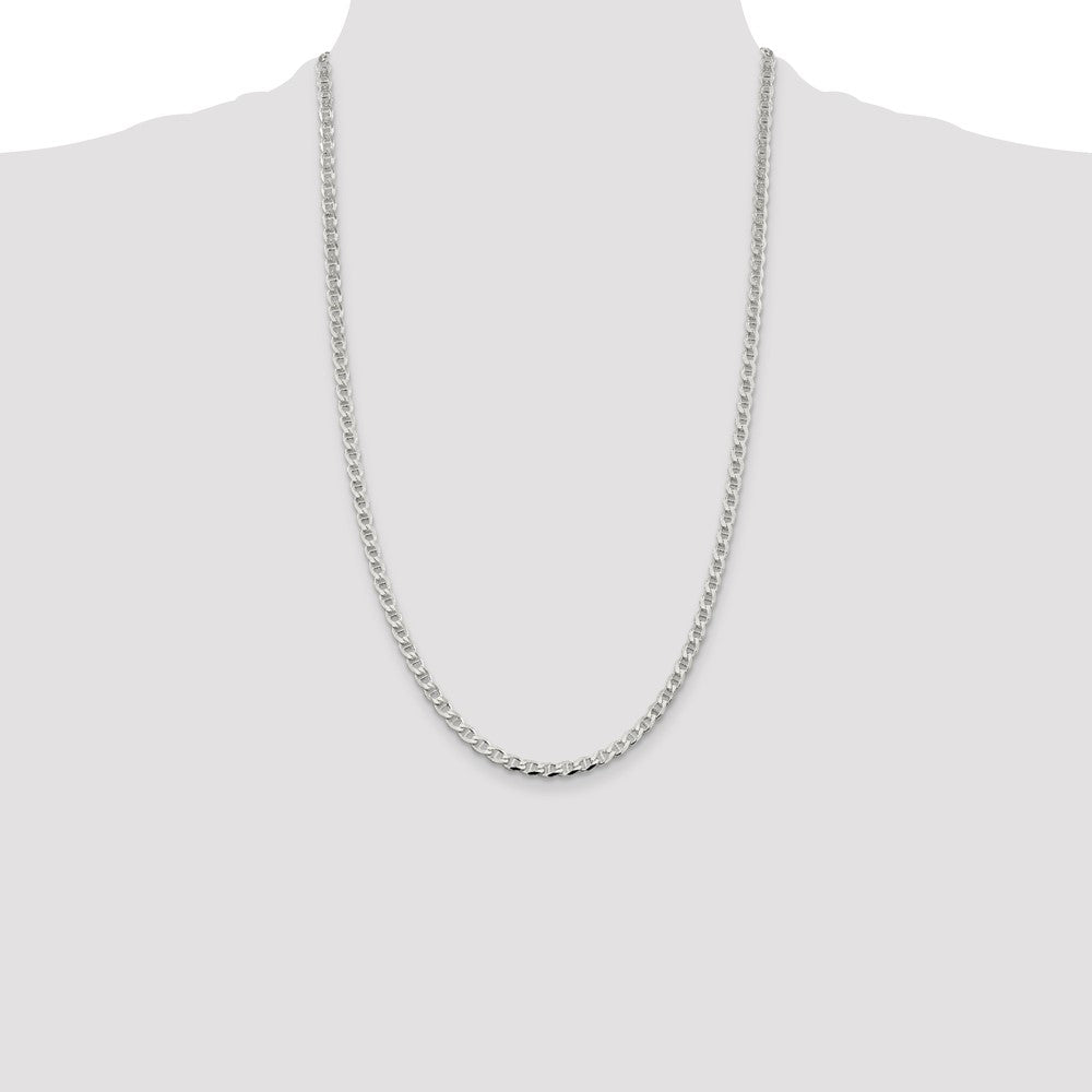 Buy Stylish 4.0mm Sterling Silver Double Curb Anchor Chain - Affordable Luxury!