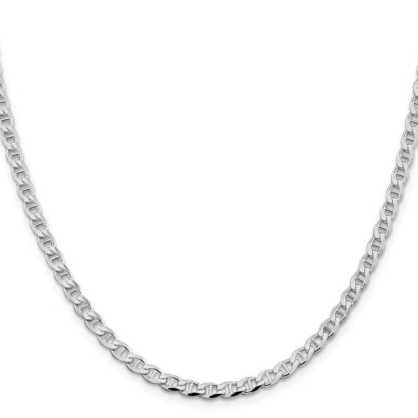 Rhodium-Plated Sterling Silver 4.0mm Double Curb Chain