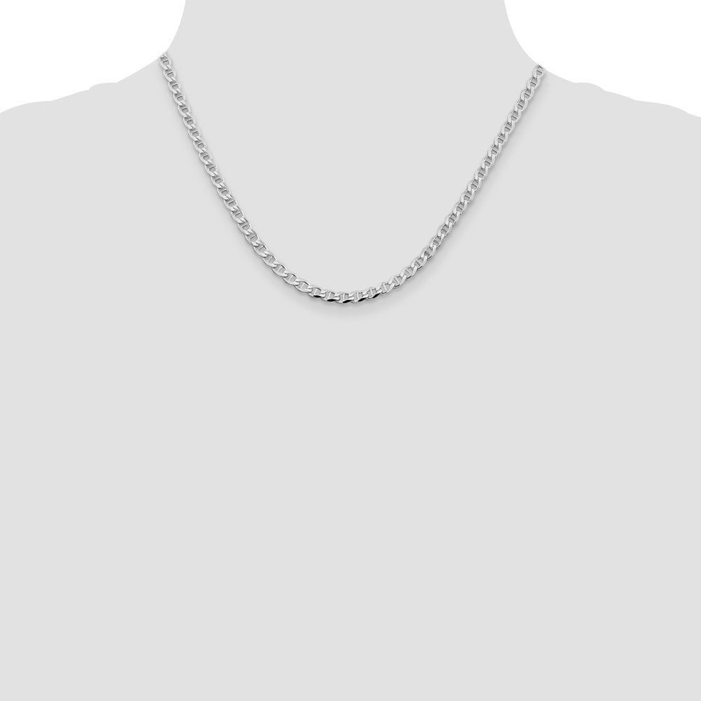 Buy Stylish Rhodium-Plated Sterling Silver 4.0mm Double Curb Chain - Luxury Value!