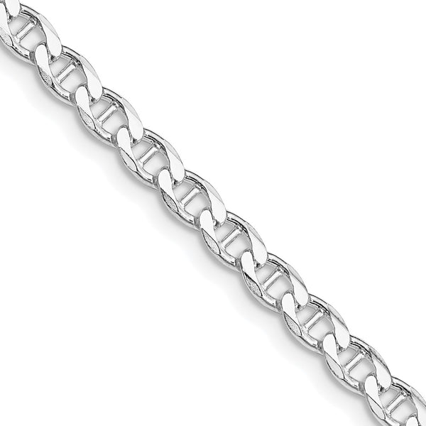 Rhodium-Plated Sterling Silver 4.0mm Double Curb Chain