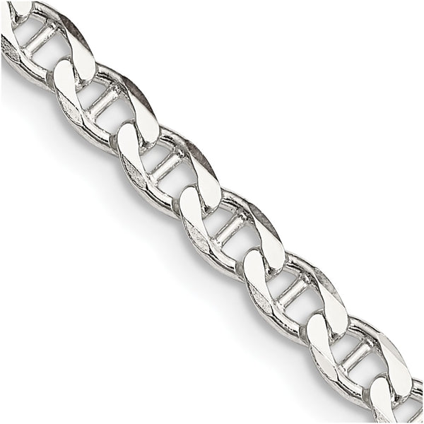 4.0mm Sterling Silver Double Cut Anchor Curb Chain