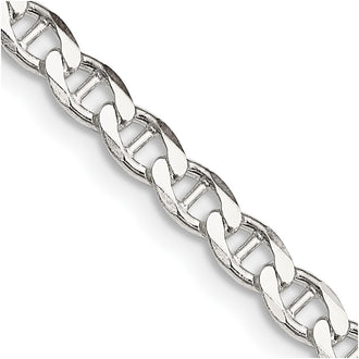 Buy Stylish 4.0mm Sterling Silver Diamond-Cut Anchor Curb Chain - Luxury Value!