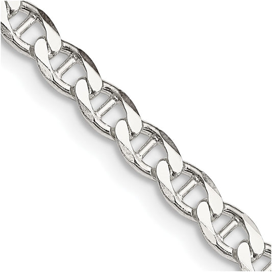 High-Quality 4.0mm Sterling Silver Double Curb Anchor Chain - Affordable Price