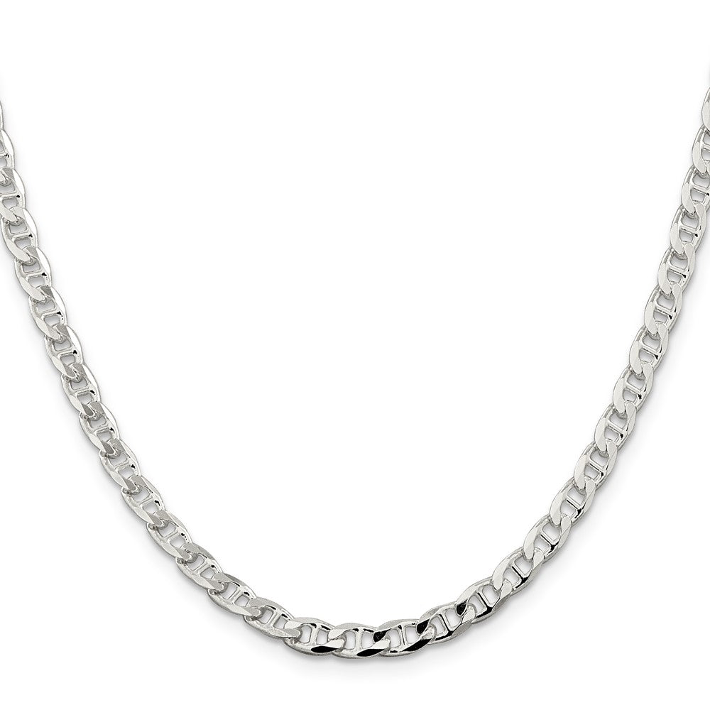 High-Quality 4.65mm Sterling Silver Double Curb Flat Anchor Chain - Stylish Value!
