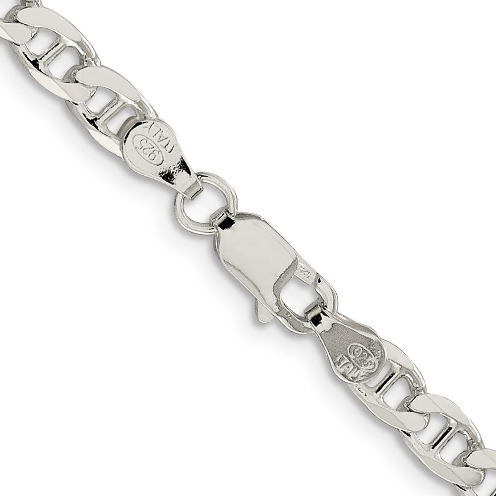 High-Quality 4.65mm Sterling Silver Double Curb Flat Anchor Chain - Stylish Value!