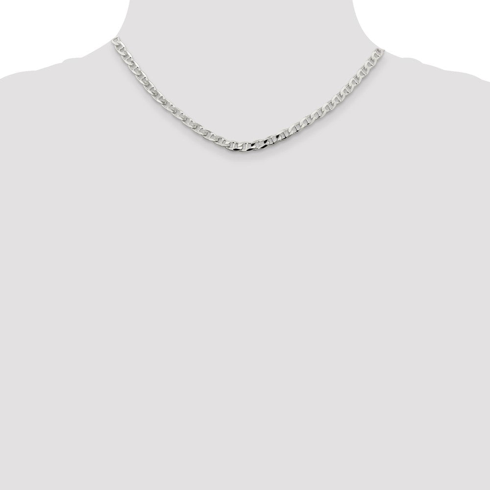 High-Quality 4.65mm Sterling Silver Double Curb Flat Anchor Chain - Stylish Value!