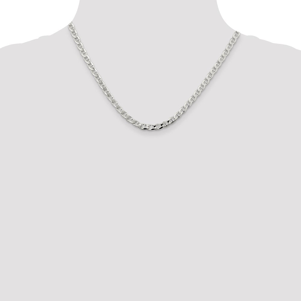 Buy Stylish 4.65mm Diamond-Cut Flat Anchor Curb Chain in Sterling Silver
