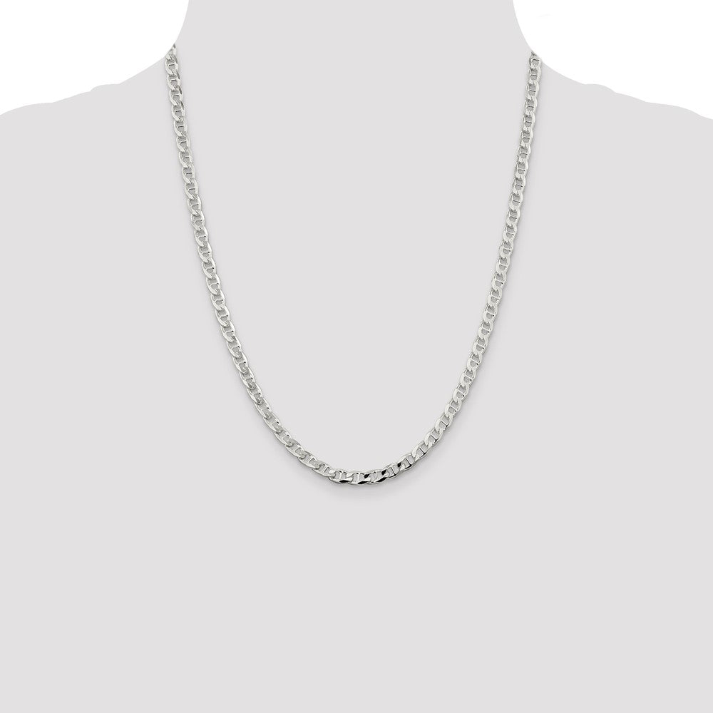 Buy Stylish 4.65mm Sterling Silver Double Cut Flat Anchor Curb Chain - Value!