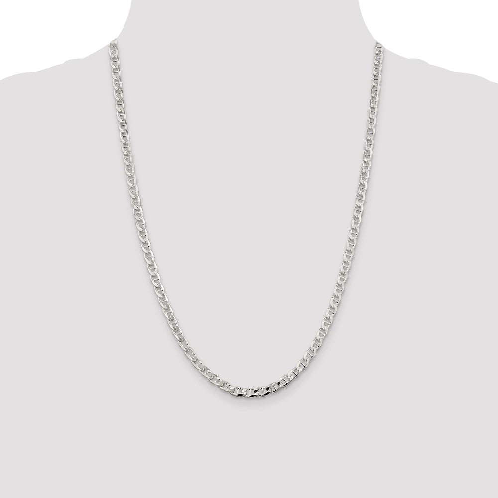Exclusive Sterling Silver 4.65mm Diamond-Cut Flat Anchor Curb Chain - Stylish Value