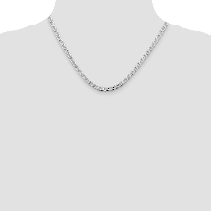 Buy Exclusive 4.65mm Rhodium-Plated Sterling Silver Double Curb Chain - Stylish Value-4