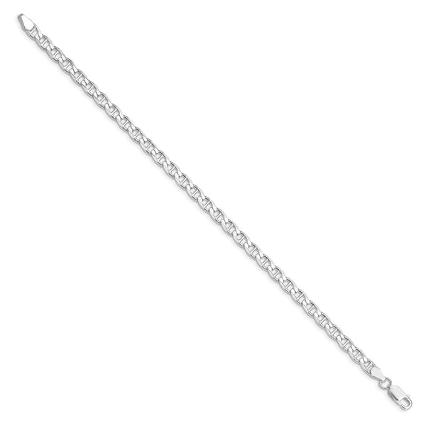 Rhodium-Plated Sterling Silver 4.65mm Double Curb Chain - Style GR1-1029965