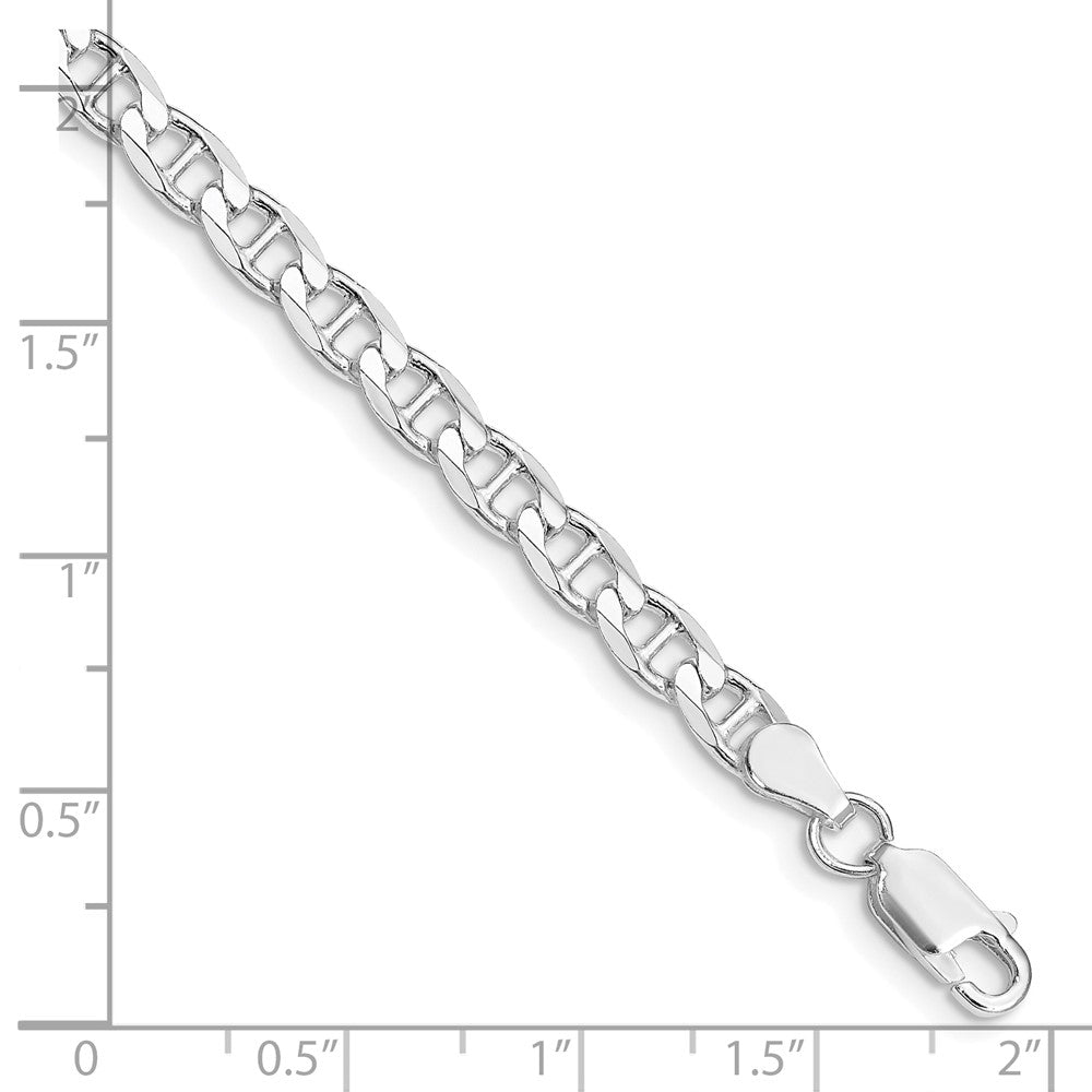 Exclusive Rhodium-Plated Sterling Silver 4.65mm Double Curb Chain - Stylish Value