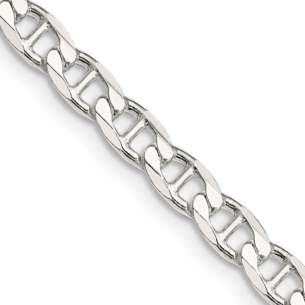 High-Quality 4.65mm Sterling Silver Double Curb Flat Anchor Chain - Stylish Value!