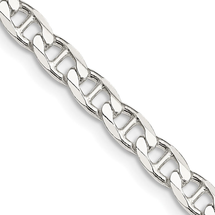 High-Quality 4.65mm Sterling Silver Double Curb Flat Anchor Chain - Stylish Value!-1