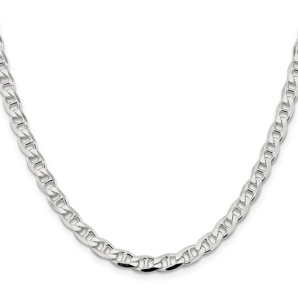 Sterling Silver 5.7mm Double Curb Flat Anchor Chain