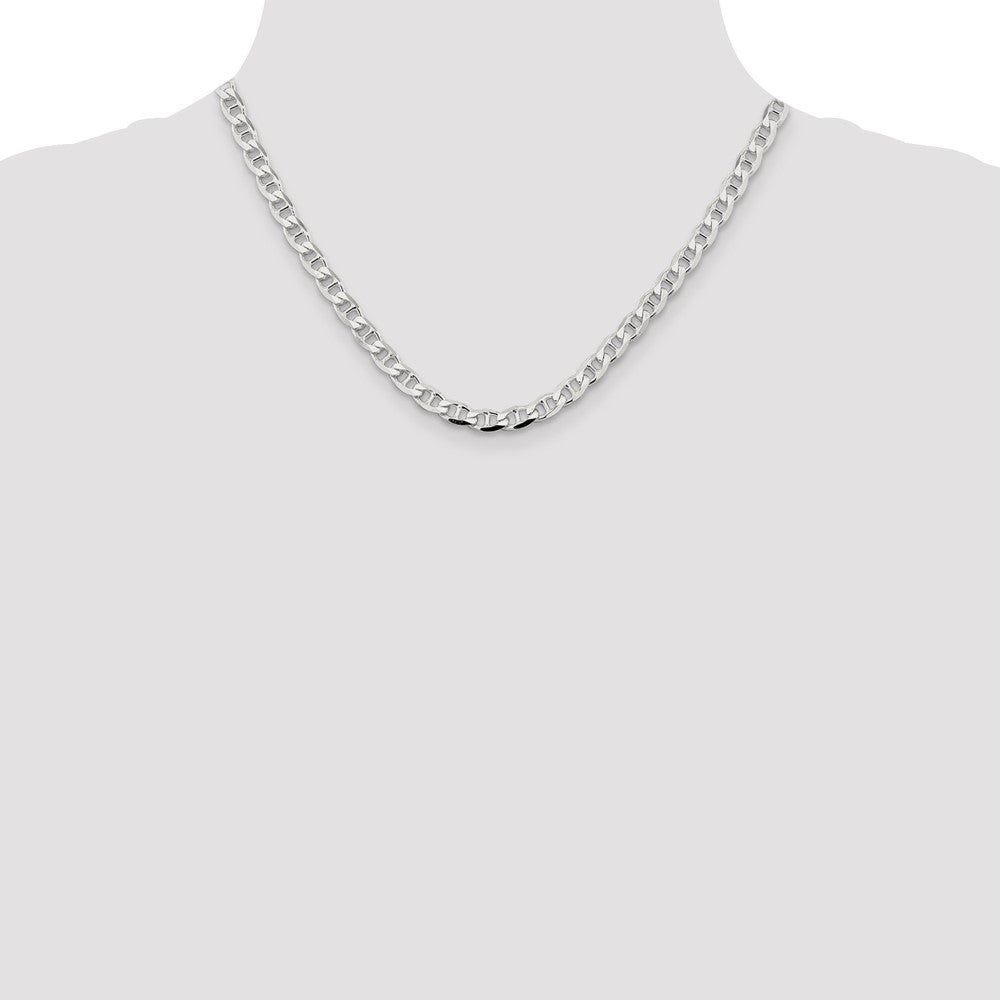 Buy Stylish Sterling Silver 5.7mm Double-Cut Flat Anchor Curb Chain