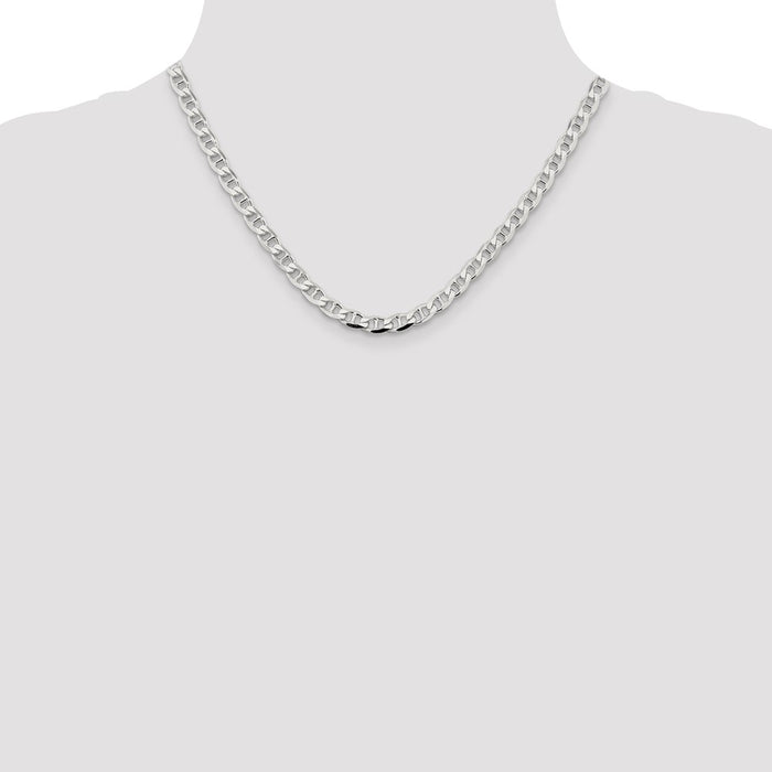 Buy Stylish Sterling Silver 5.7mm Double-Cut Flat Anchor Curb Chain-4
