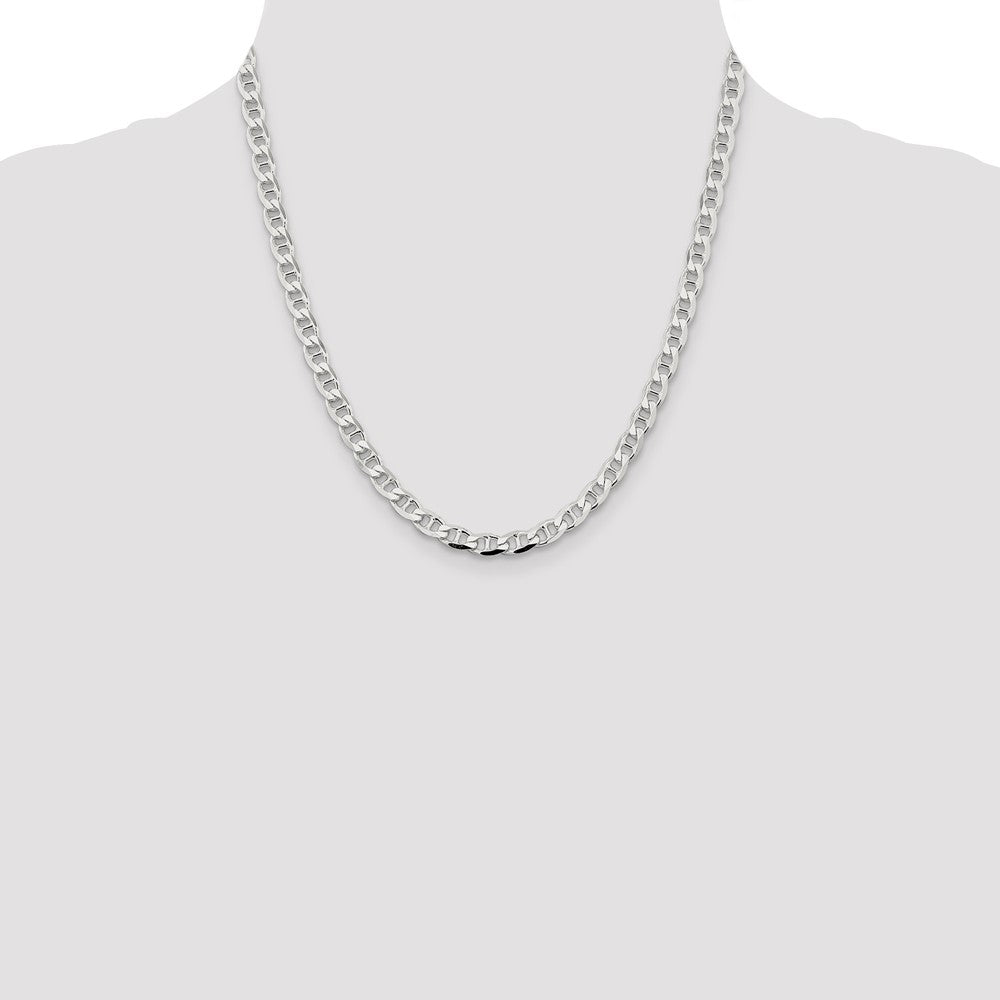High-Quality Sterling Silver 5.7mm Double Curb Flat Anchor Chain - Stylish Value