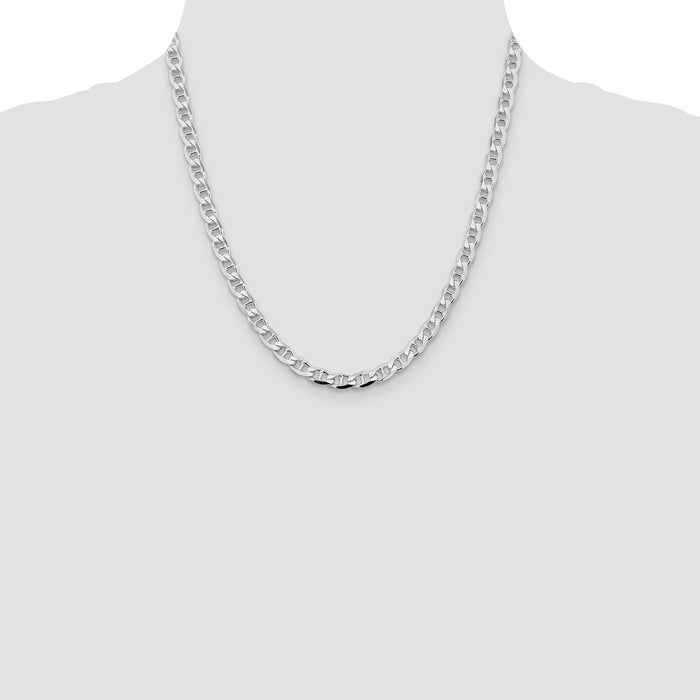 High-Quality Sterling Silver 5.7mm Double Curb Flat Anchor Chain - Stylish Value-4