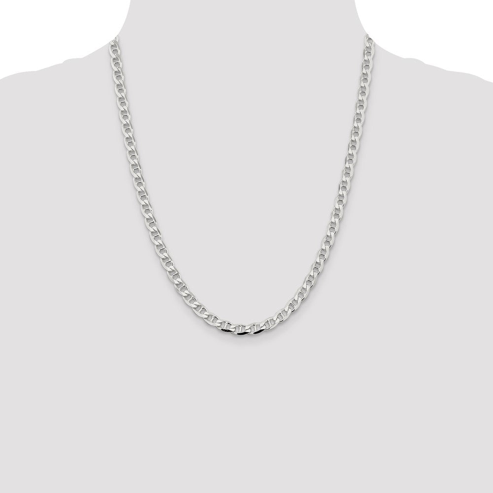 Buy Stylish 5.7mm Sterling Silver Double Curb Anchor Chain - Luxury Value!