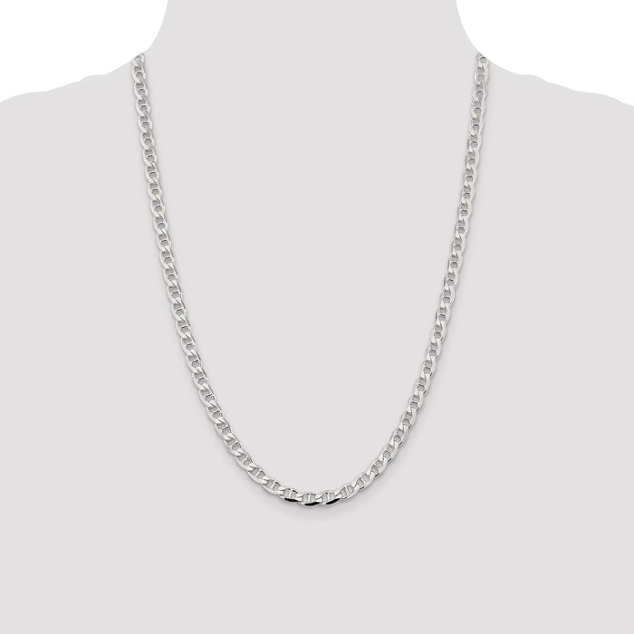 Buy Exclusive 5.7mm Sterling Silver Double Curb Flat Anchor Chain - Stylish Value!-4