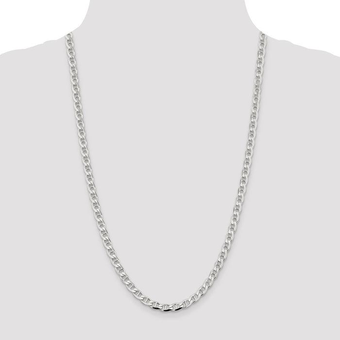 High-Quality 5.7mm Sterling Silver Double Curb Anchor Chain - Stylish Value-4