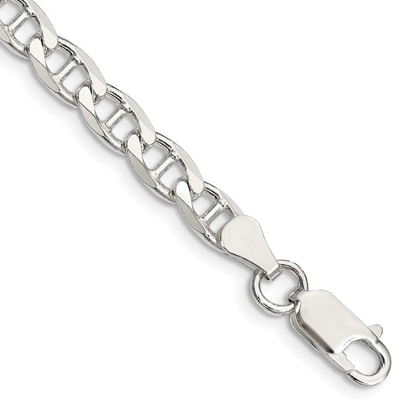 5.7mm Sterling Silver Double-Cut Flat Anchor Curb Chain