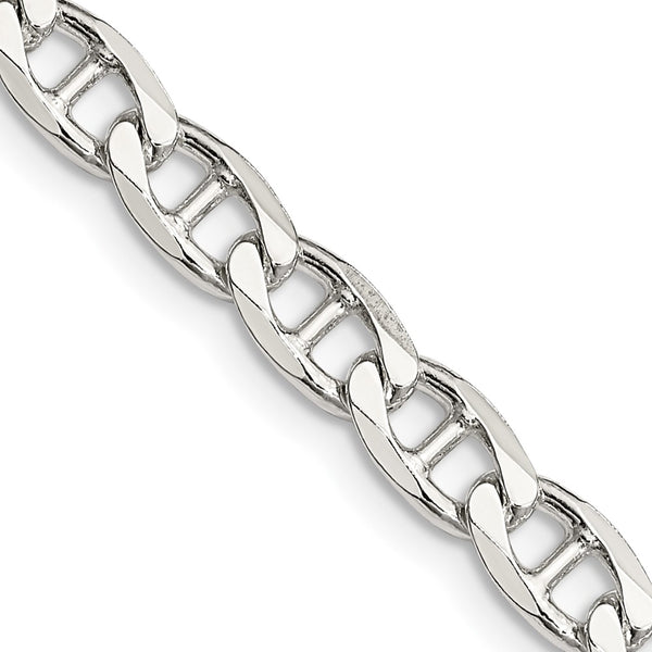 Sterling Silver 5.7mm Double Curb Flat Anchor Chain