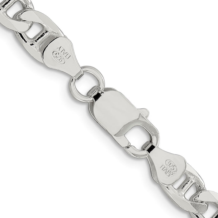 Buy Stylish 6.5mm Sterling Silver Double Curb Flat Anchor Chain-3