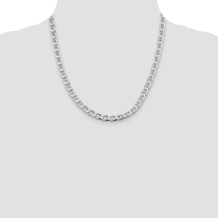 Buy High-Quality 6.5mm Sterling Silver Double Curb Flat Anchor Chain - Stylish Value-4