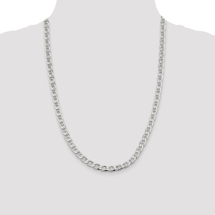 Exclusive 6.5mm Sterling Silver Double Curb Flat Anchor Chain - Stylish Value-4