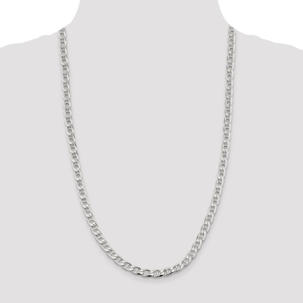 Buy Stylish Sterling Silver 6.5mm Double Curb Flat Anchor Chain - Affordable Value