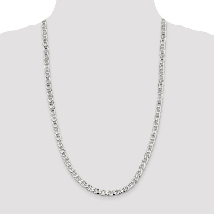Buy Stylish Sterling Silver 6.5mm Double Curb Flat Anchor Chain - Affordable Value-4