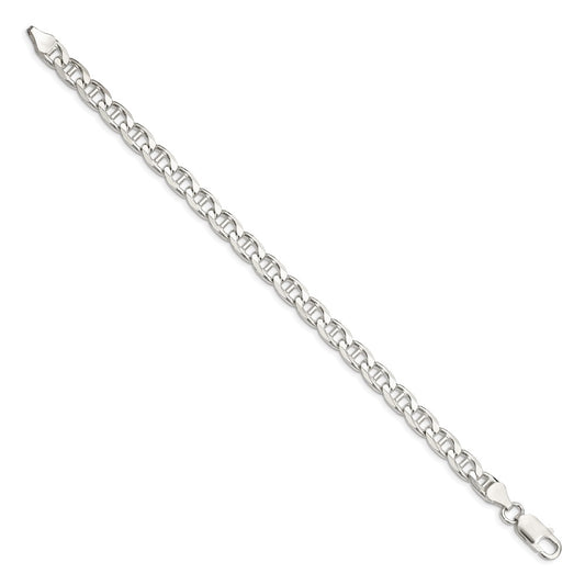 Buy Stylish Sterling Silver 6.5mm Double Curb Flat Anchor Chain - Luxury Value!