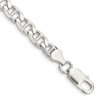 Buy Stylish Sterling Silver 6.5mm Double Curb Flat Anchor Chain - Luxury Value!