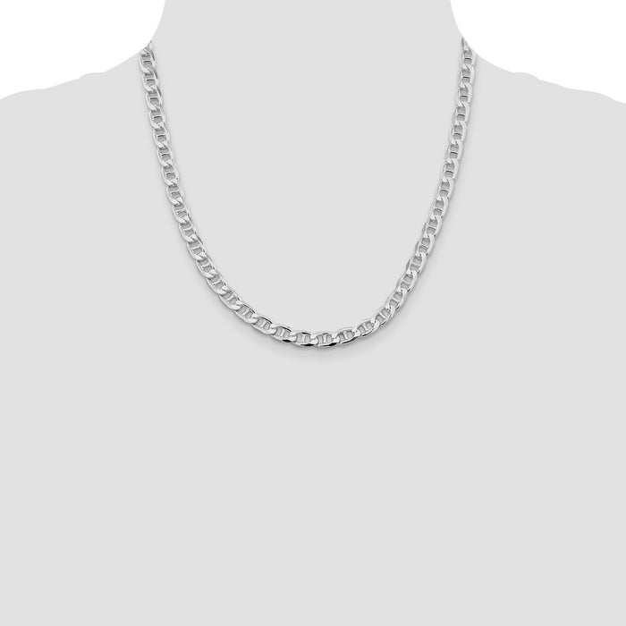 High-Quality Rhodium-Plated Sterling Silver 6.5mm Anchor Chain - Stylish Value-4