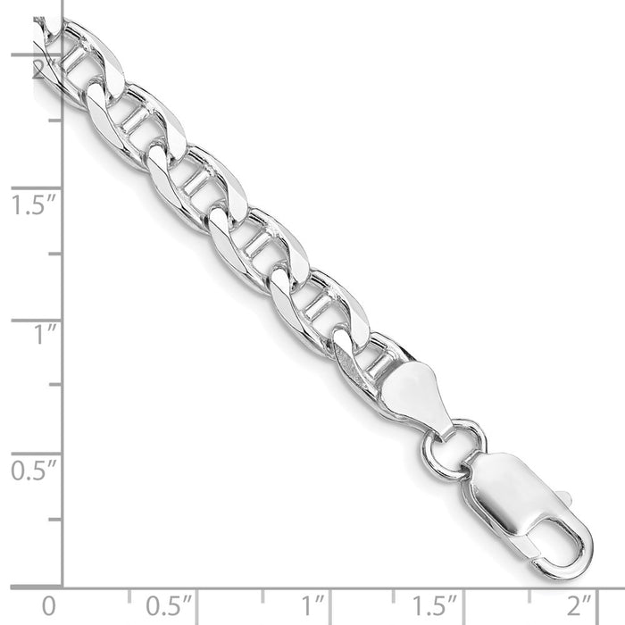 Exclusive Rhodium-Plated Sterling Silver 6.5mm Double Curb Anchor Chain-3