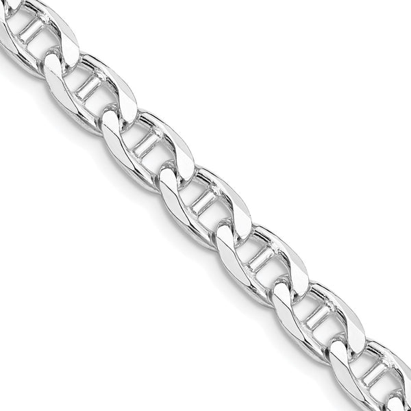 Rhodium-Plated Sterling Silver 6.5mm Double Curb Anchor Chain - Style GR1-1030942