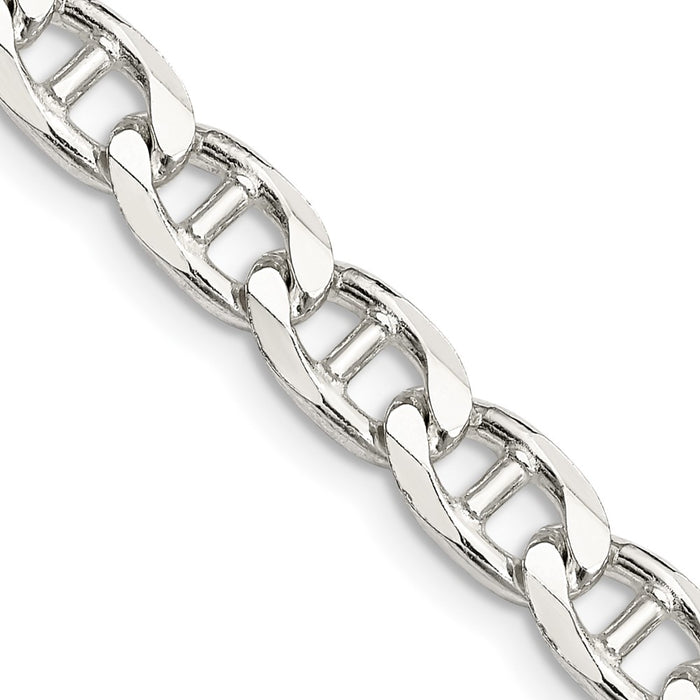 Buy Stylish 6.5mm Sterling Silver Double Curb Flat Anchor Chain-1