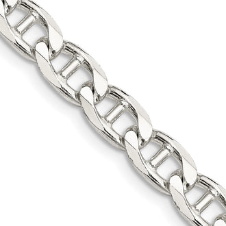 Exclusive 6.5mm Sterling Silver Double Curb Flat Anchor Chain - Stylish Value