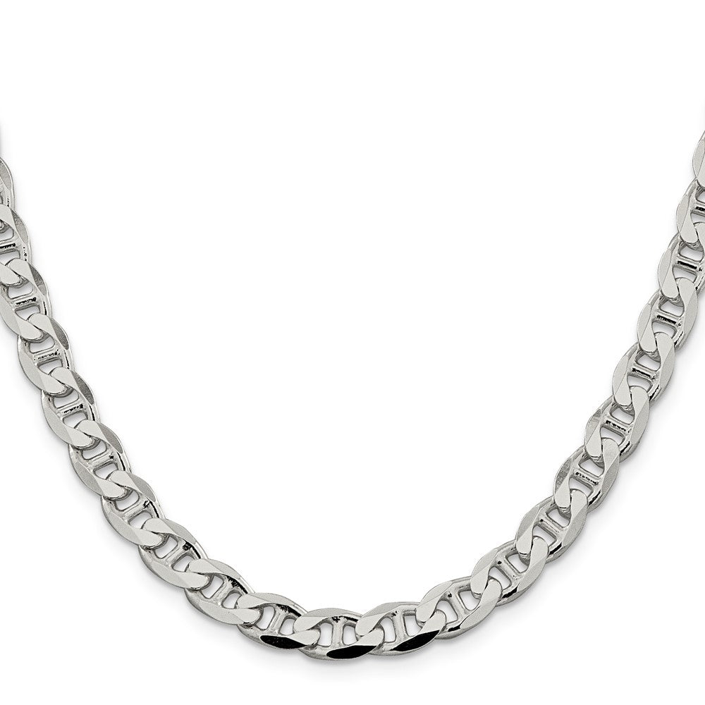 Buy Stylish 7.4mm Sterling Silver Double Curb Flat Anchor Chain at Value Price