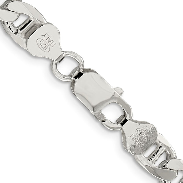 Buy Stylish 7.4mm Sterling Silver Double Curb Flat Anchor Chain at Value Price-3